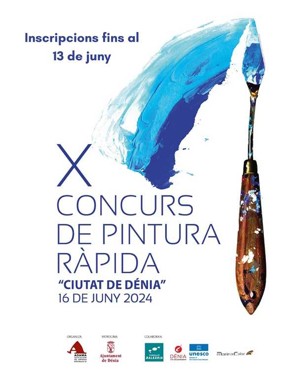  El plazo para inscribirse en el X Concurso de pintura rápida Ciutat de Dénia finaliza el 13 de junio 