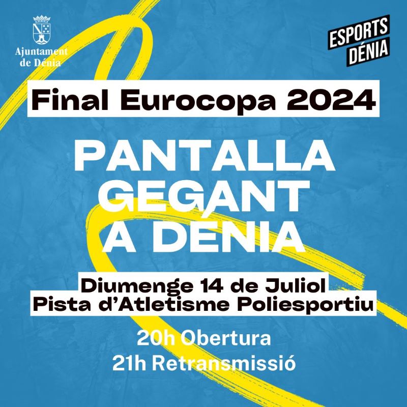  La final de la Eurocopa de fútbol masculino se retransmitirá en gran una pantalla en el polideportivo de Dénia 