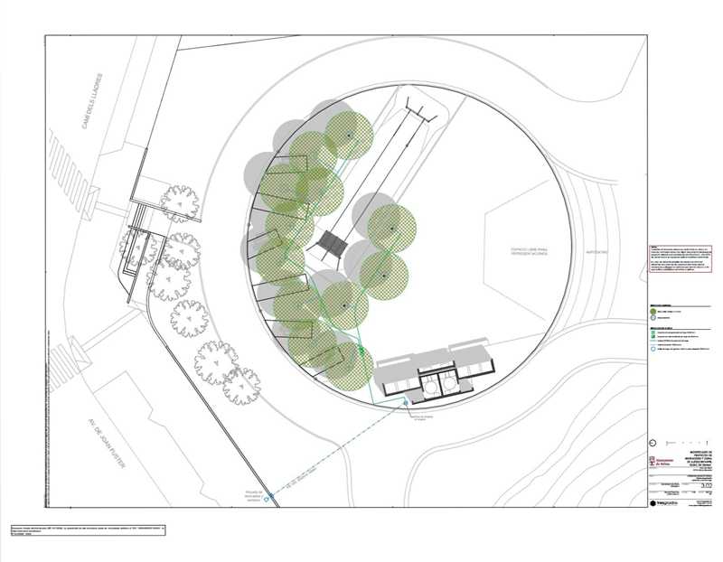 Plano del merendero y zona de juegos en el Bosc de Diana