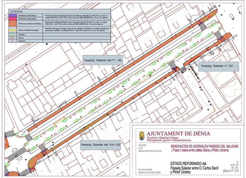 Plano del ámbito de actuación, entre la calle Diana y Pintor Llorens