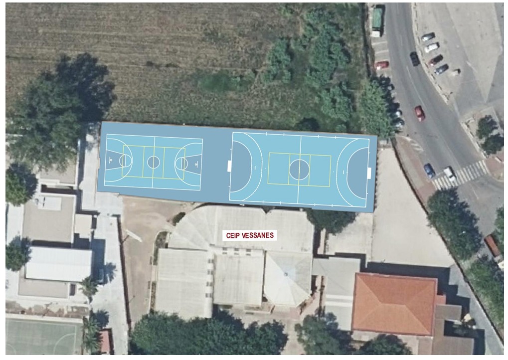 El ayuntamiento renovará las dos pistas deportivas del patio del Vessanes con una inversión ...