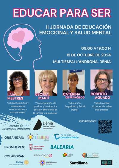 
Dénia celebra la II Jornada d’educació emocional el 19 d’octubre dins de les activitats pa...