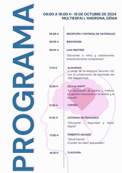  Dénia celebra la II Jornada de educación emocional el 19 de octubre dentro de las actividades paralelas del Festival de les Humanitats 