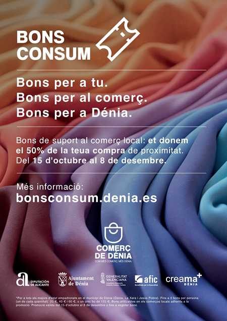 La nueva campaña de bonos consumo de Dénia bate récord de presupuesto: 430.804 euros