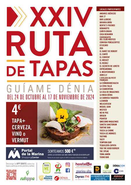 La XXIV Ruta de Tapes Dénia comença el 24 d'octubre