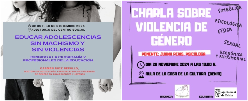  
Dénia anima a la ciudadanía a no ser cómplice de la violencia contra las mujeres y abandonar expresiones y actitudes que la perpetúan 